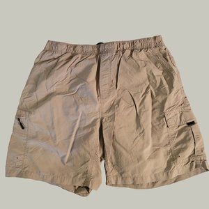 Columbia Mens Shorts  Kahaki  Gray  Size 2XL  Inseam 9 Rise 12 Drawstring